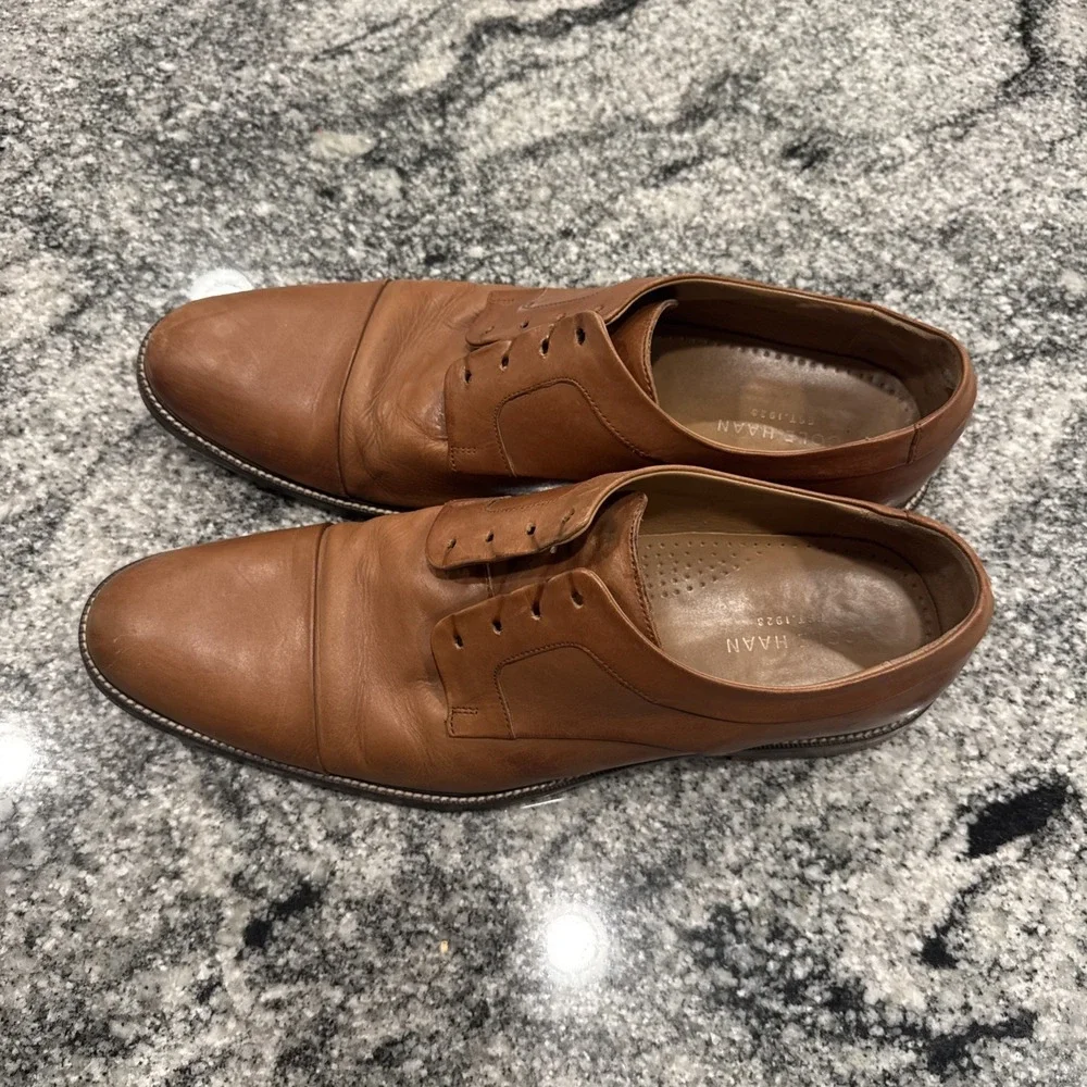 Cole Haan Warren Men 13 W Oxford Leather Casual Dress Shoes Cap Toe Brown C20153